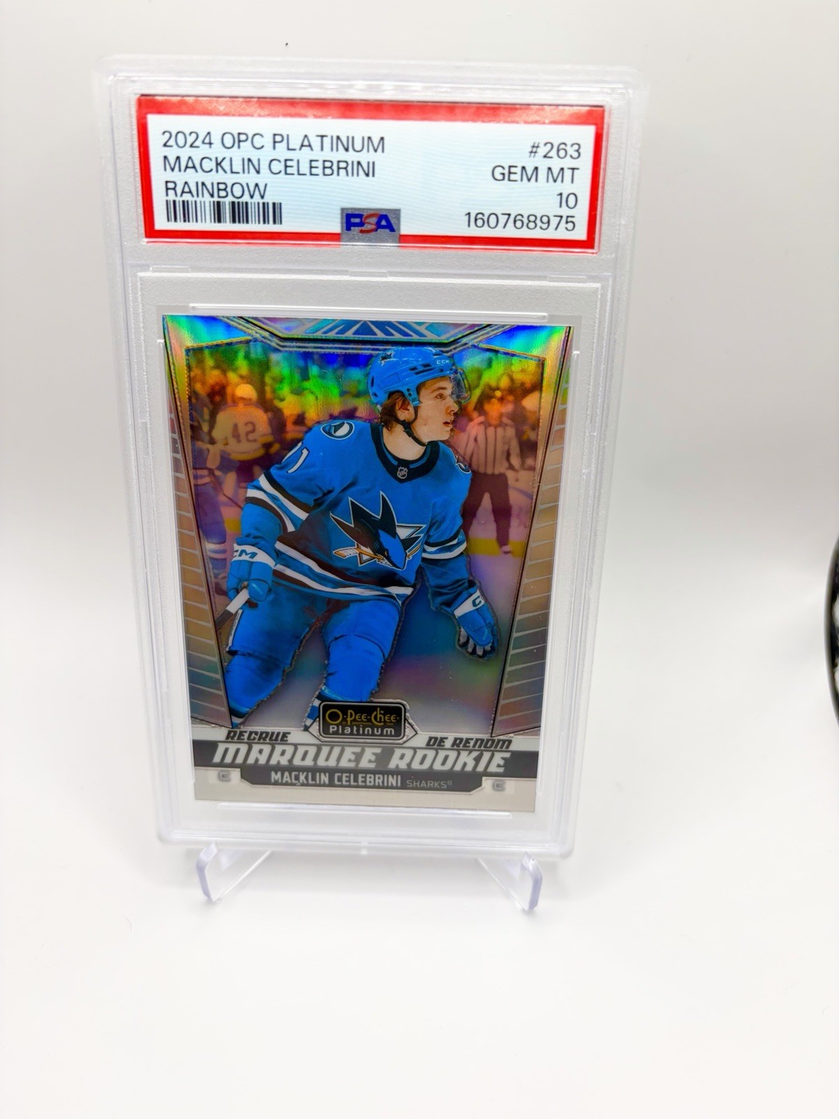 2024-25 OPC Platinum Marquee Rookie RAINBOW Macklin Celebrini 🔥PSA 10 🔥
