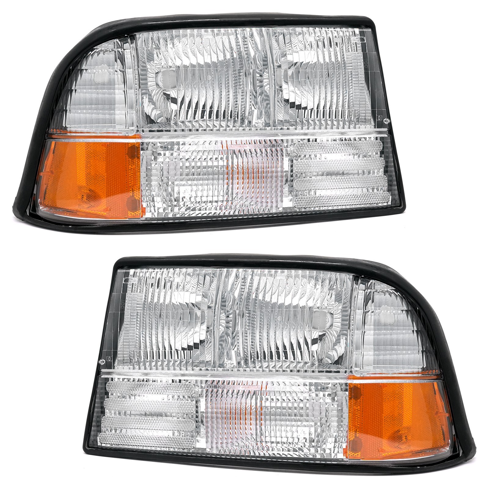 Pair Chrome Headlights For 1998-2004 GMC Sonoma/1998-2001 Oldsmobile Bravada L+R