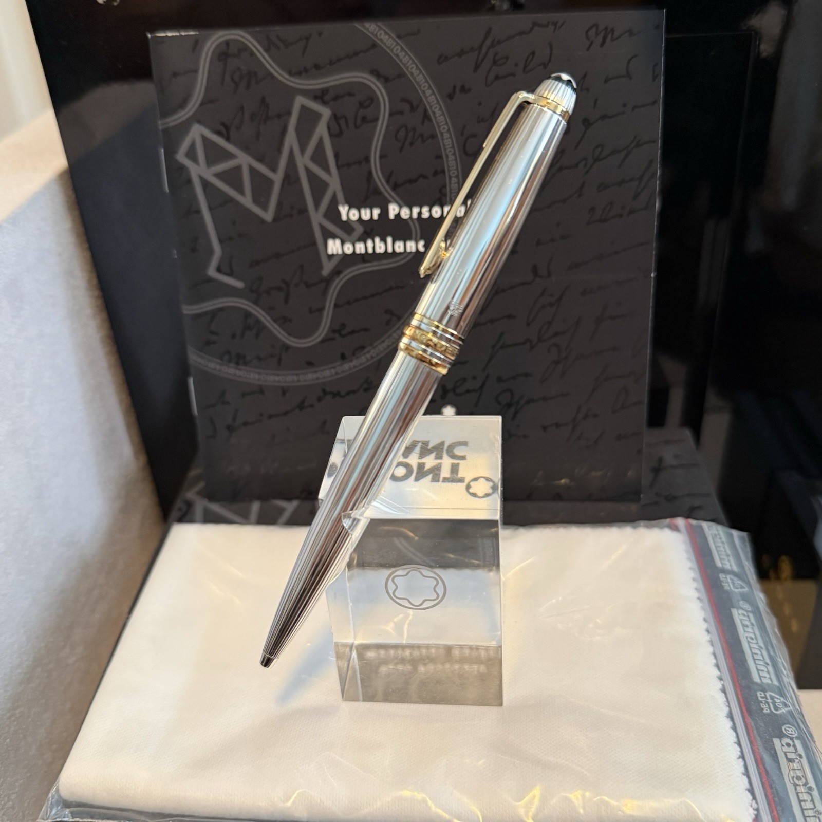 MontblancSolitaire Silver 925 Rare Striped NOS Pen Germany G2U MontblancSolitaire Silver 925 Rare Striped NOS Pen Germany G2U