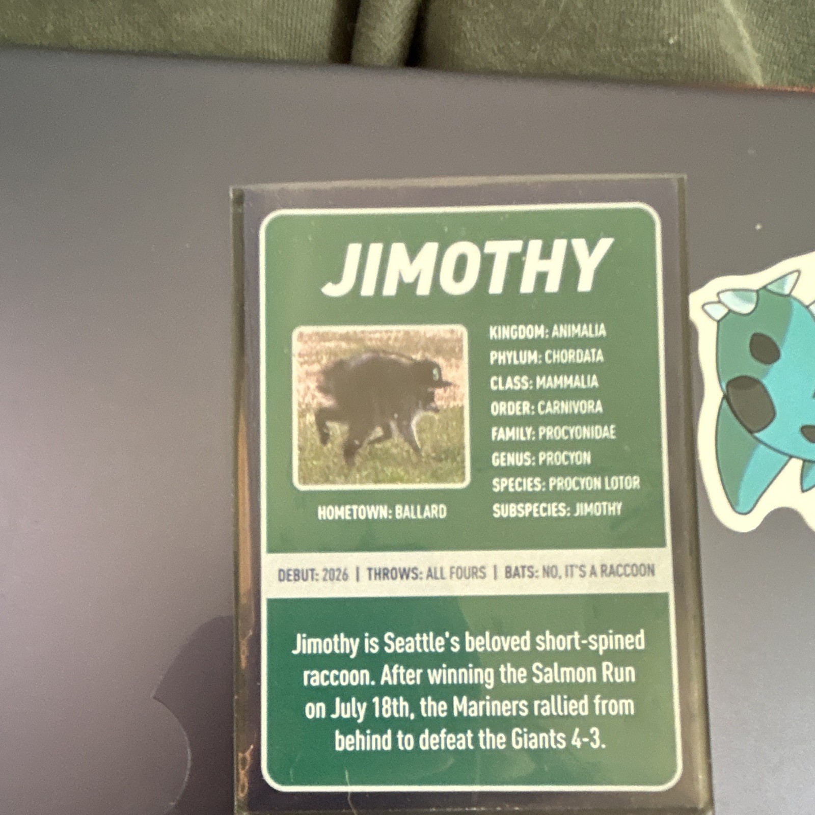 Jimothy Rookie RC Seattle Mariners Baseball Sports Trading Card 2026 Jimothy Rookie RC Seattle Mariners Baseball Sports Trading Card 2026