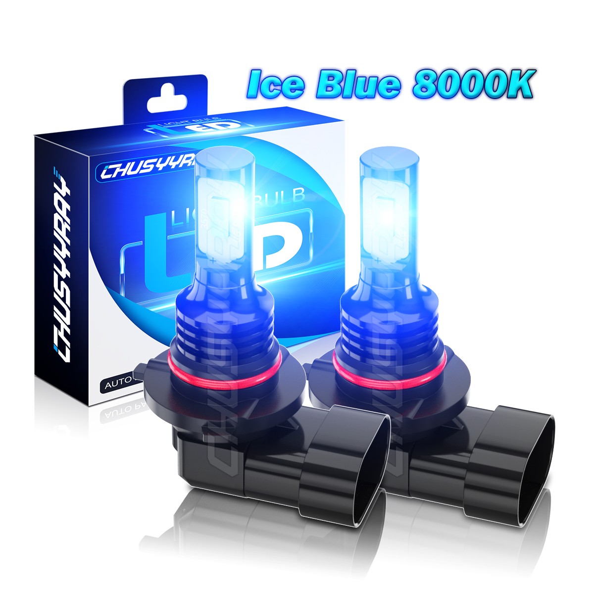 4-Sides LED Headlight Bulbs Kit 9005 High Low Beam Bright Ice Blue 8000K