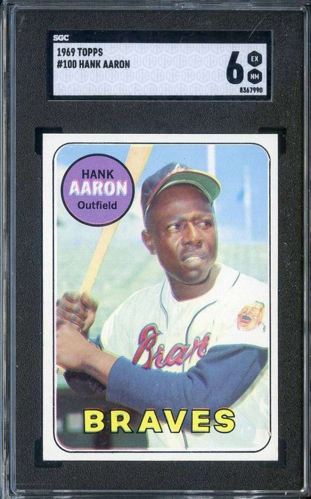 1969 Topps #100 Hank Aaron SGC 6 Braves HOF *INVAJ3388
