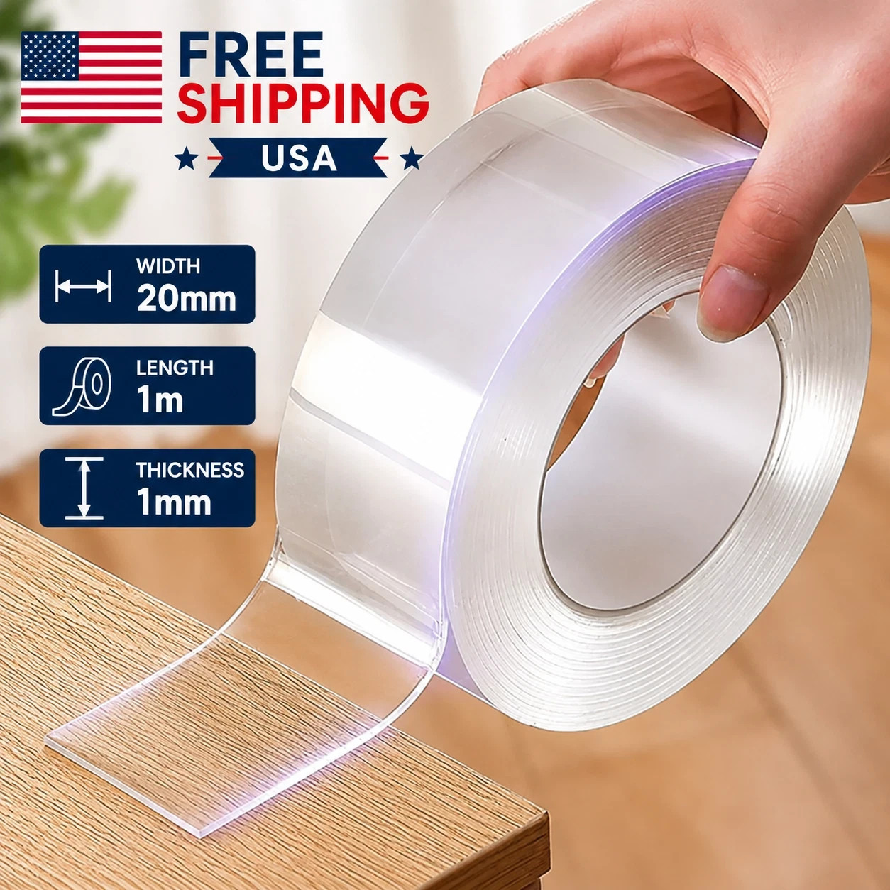 Alien Nano Tape Double Sided Heavy Duty Reusable Adhesive Stick Transparent Tape
