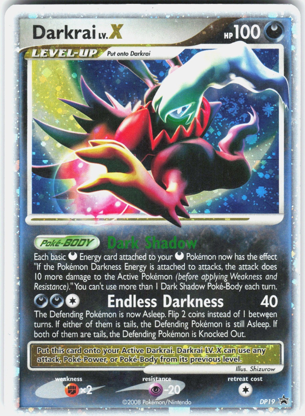 Darkrai LV.X Holo Promo Diamond and Pearl Promos DP19 HP Darkrai LV.X Holo Promo Diamond and Pearl Promos DP19 HP