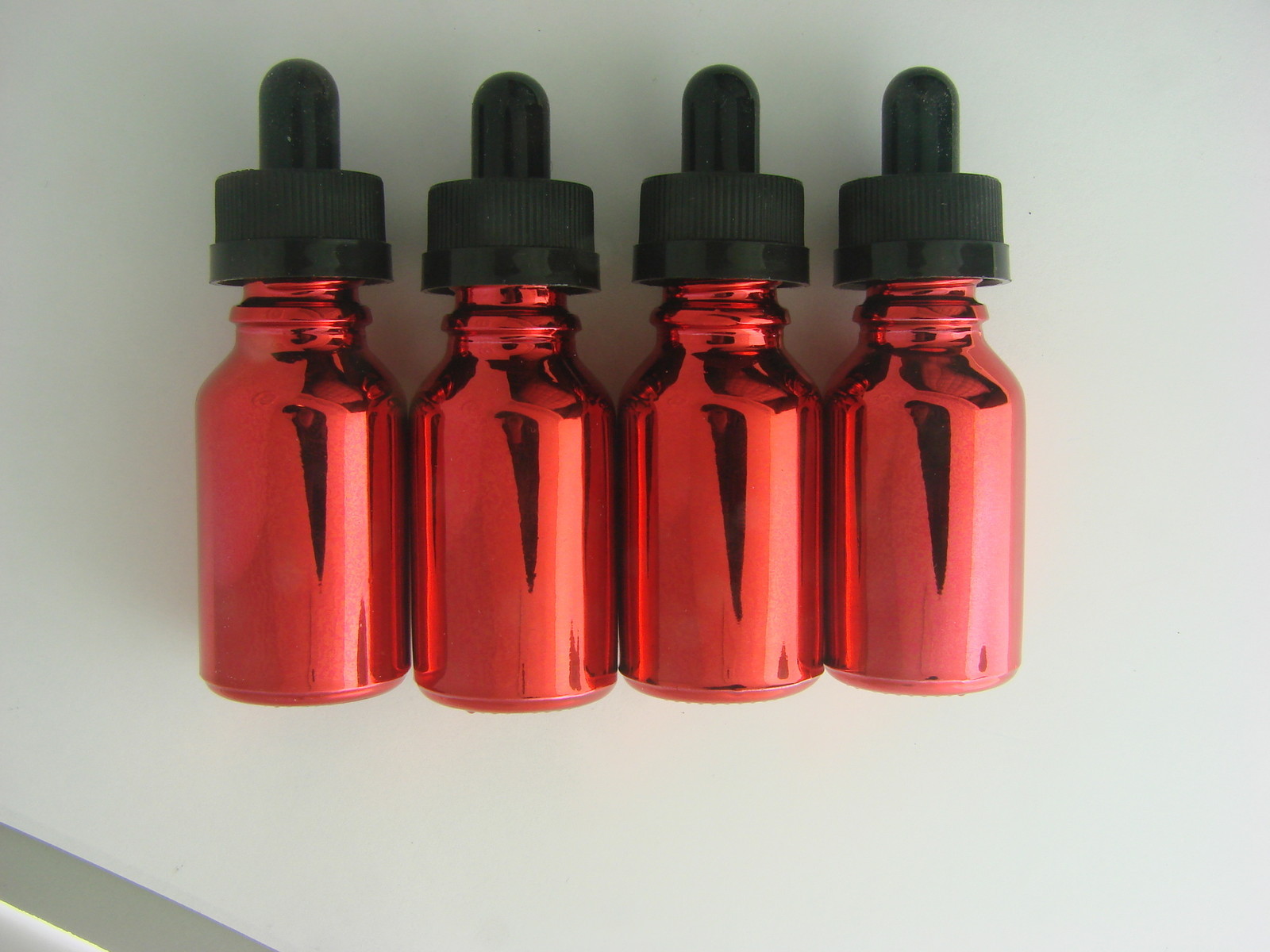 25 Pack 15ml Metallic Red Glass Dropper Bottles CRC Essential Oil