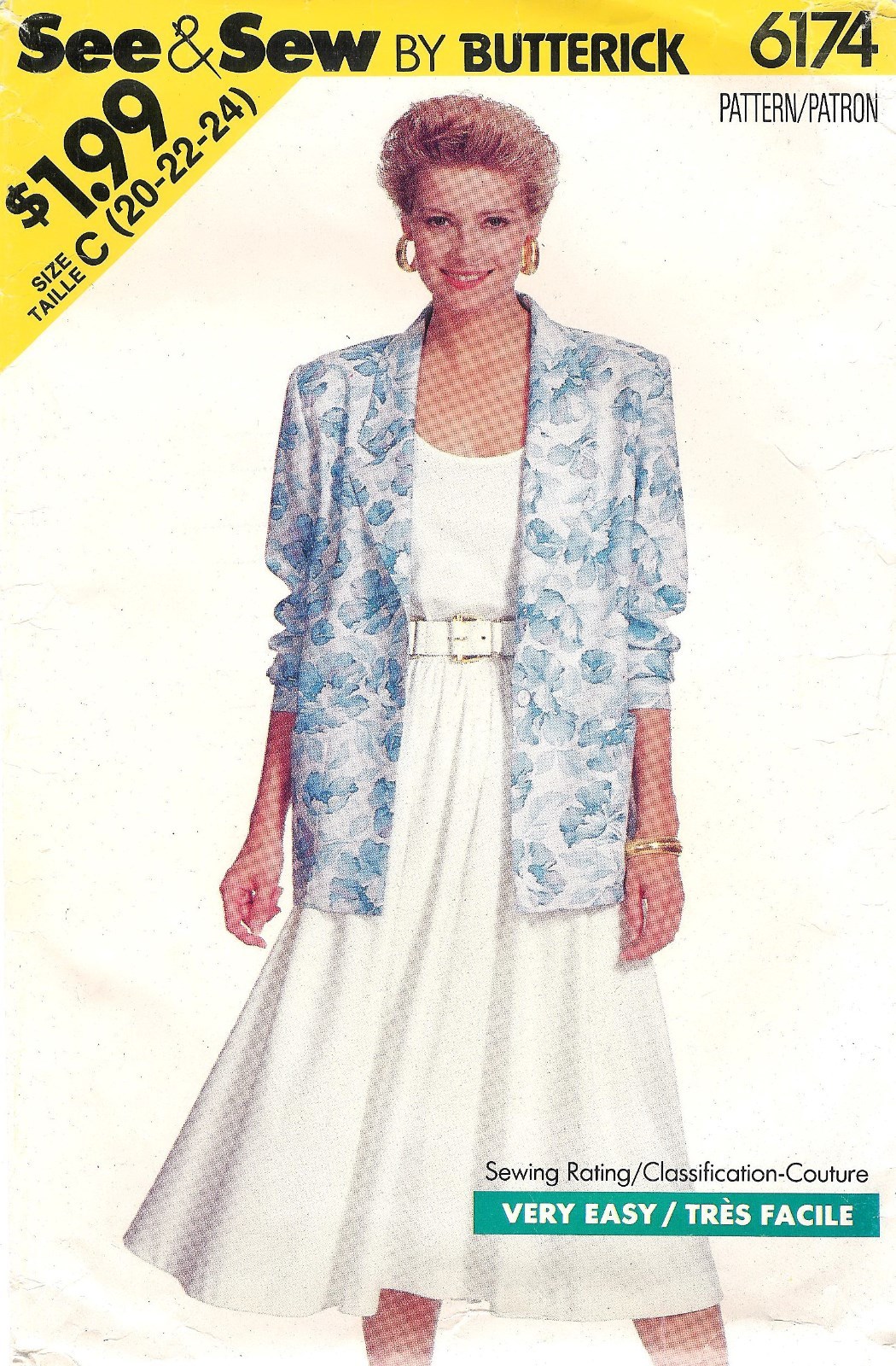 See & Sew Butterick Sewing Pattern 6174 Misses Jacket Top & Skirt Size: 20-22-24 See & Sew Butterick Sewing Pattern 6174 Misses Jacket Top & Skirt Size: 20-22-24
