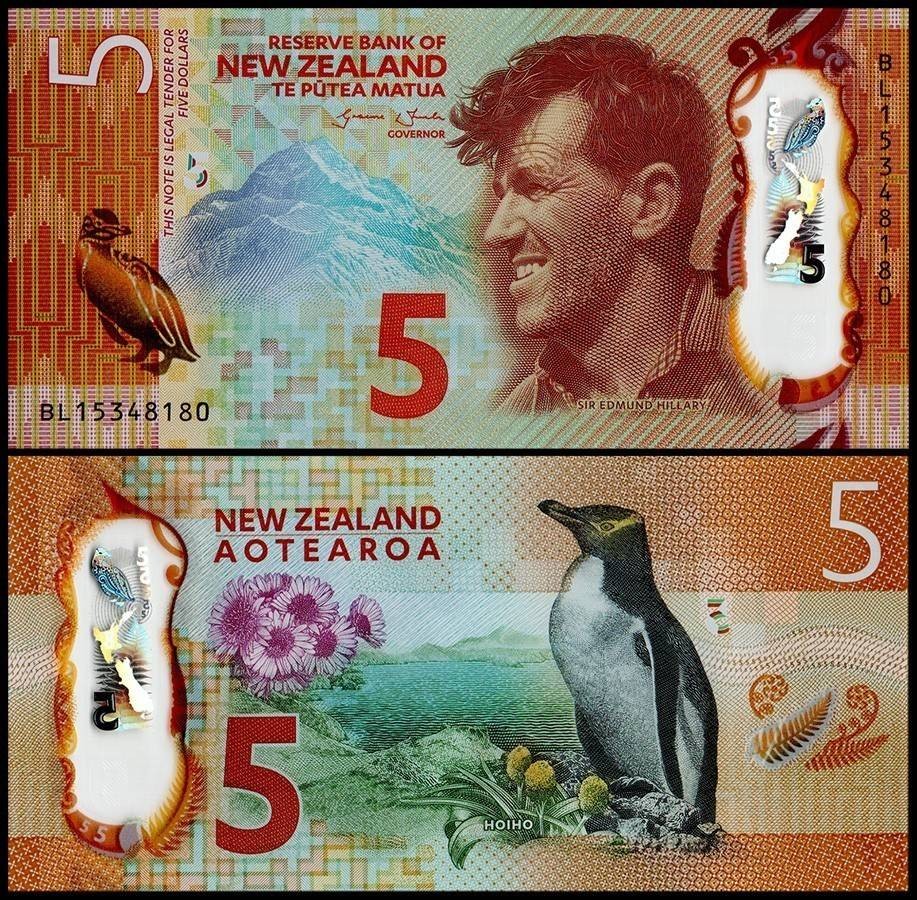 New Zealand 5 Dollars, 2015, P-191, UNC, Polymer