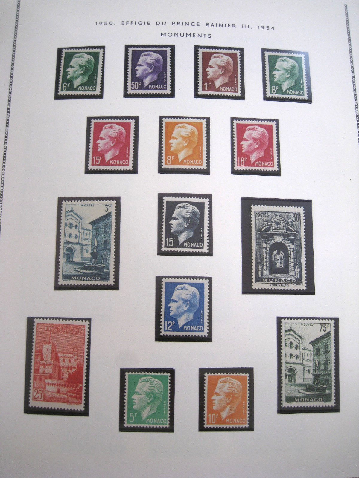 Monaco 1950-54 Rainier + views MNH Monaco 1950-54 Rainier + views MNH