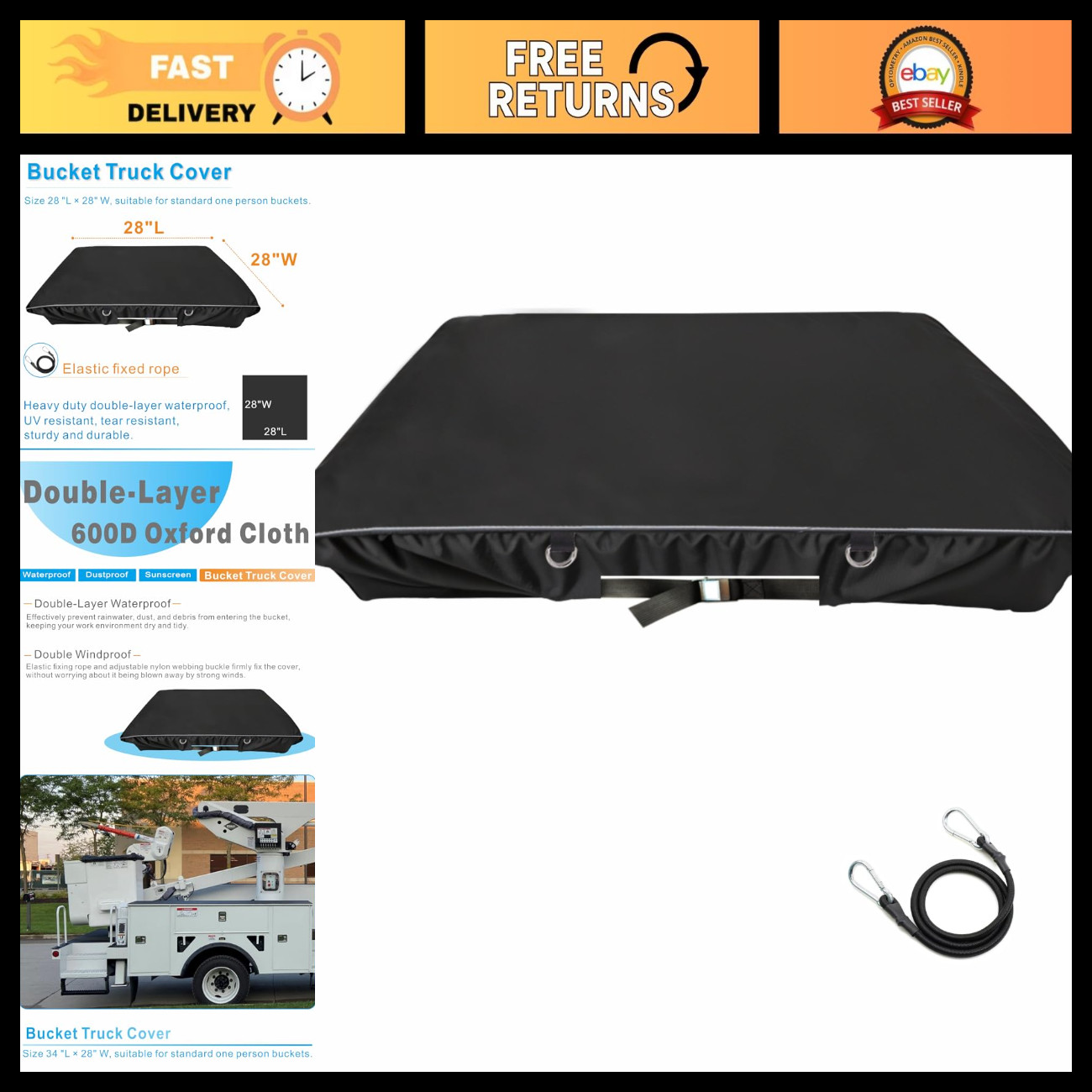 Heavy-Duty Bucket Truck Cover - Double-Layer Waterproof, Tear-Resistant Protecti Heavy-Duty Bucket Truck Cover - Double-Layer Waterproof, Tear-Resistant Protecti