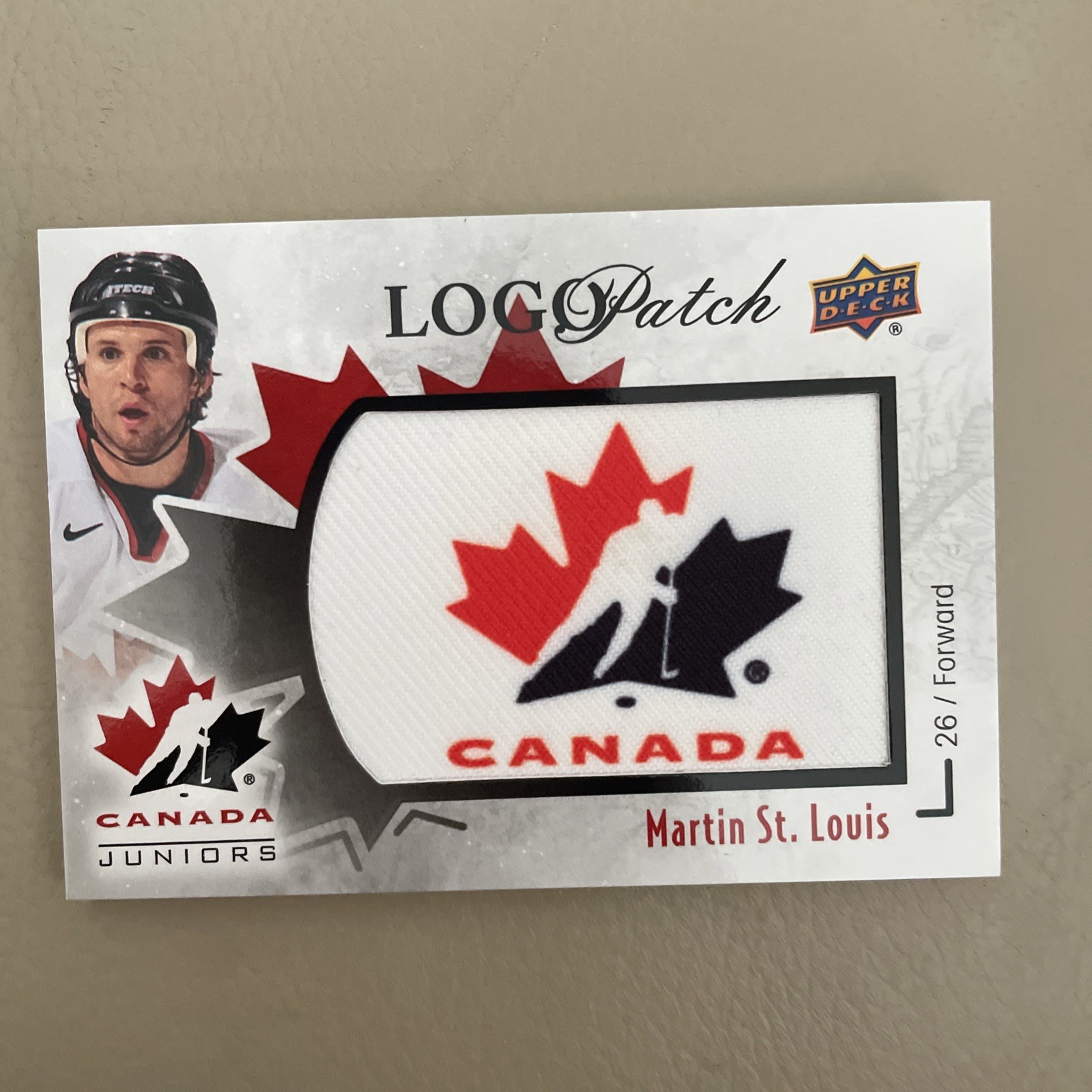 2016–17 Upper Deck Team Canada Juniors Logo Patch Martin St. Louis 2016–17 Upper Deck Team Canada Juniors Logo Patch Martin St. Louis