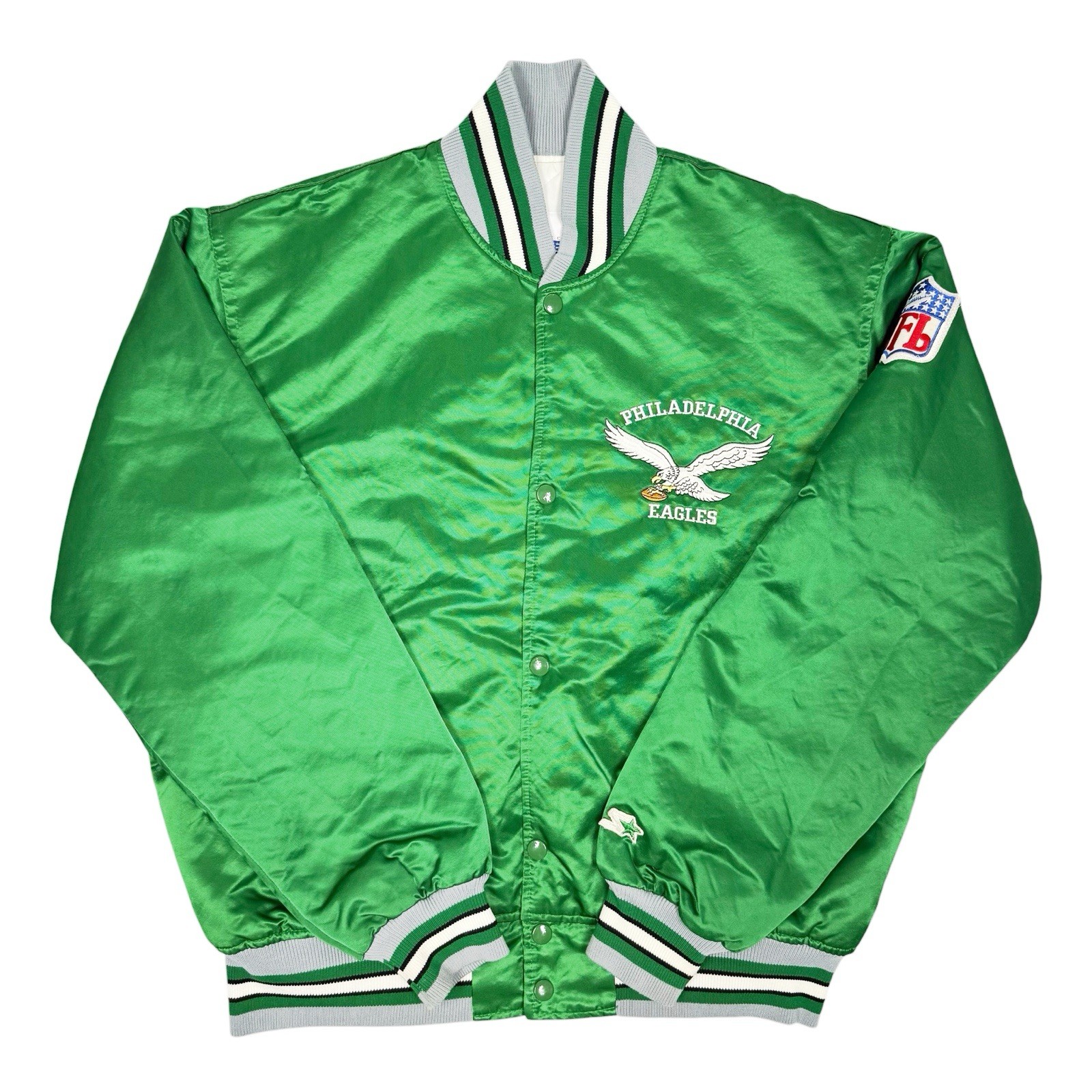 Vtg Rare NFL Philadelphia Eagles Green Starter Satin Bomber Jacket Mens Large Vtg Rare NFL Philadelphia Eagles Green Starter Satin Bomber Jacket Mens Large