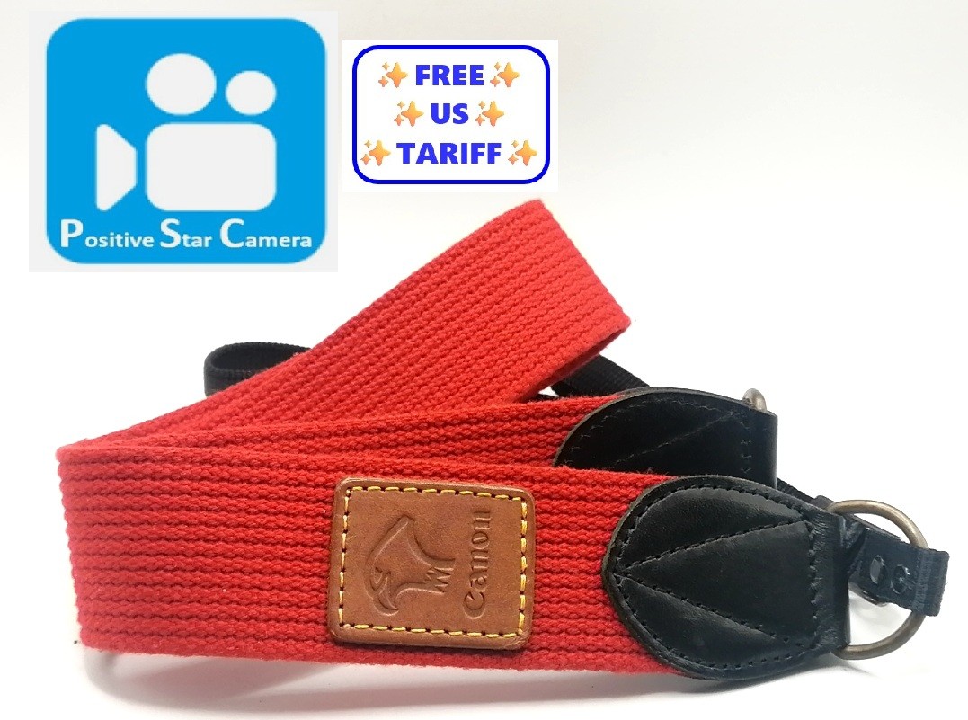 🎦VIDEO👀✨Almost Unused✨ Canon Eagle Strap Red From JAPAN