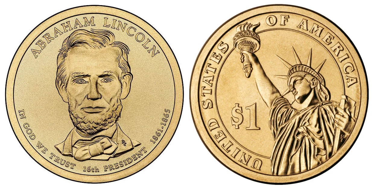 2010 P&D Abraham Lincoln Presidential $1 Golden Dollar Coin – Circulated/Shiny 2010 P&D Abraham Lincoln Presidential $1 Golden Dollar Coin – Circulated/Shiny