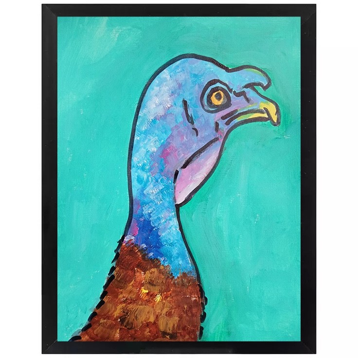 Cubism/Expressionism 9 x 12 Tom Turkey One of a Kind Colorful Art Painting