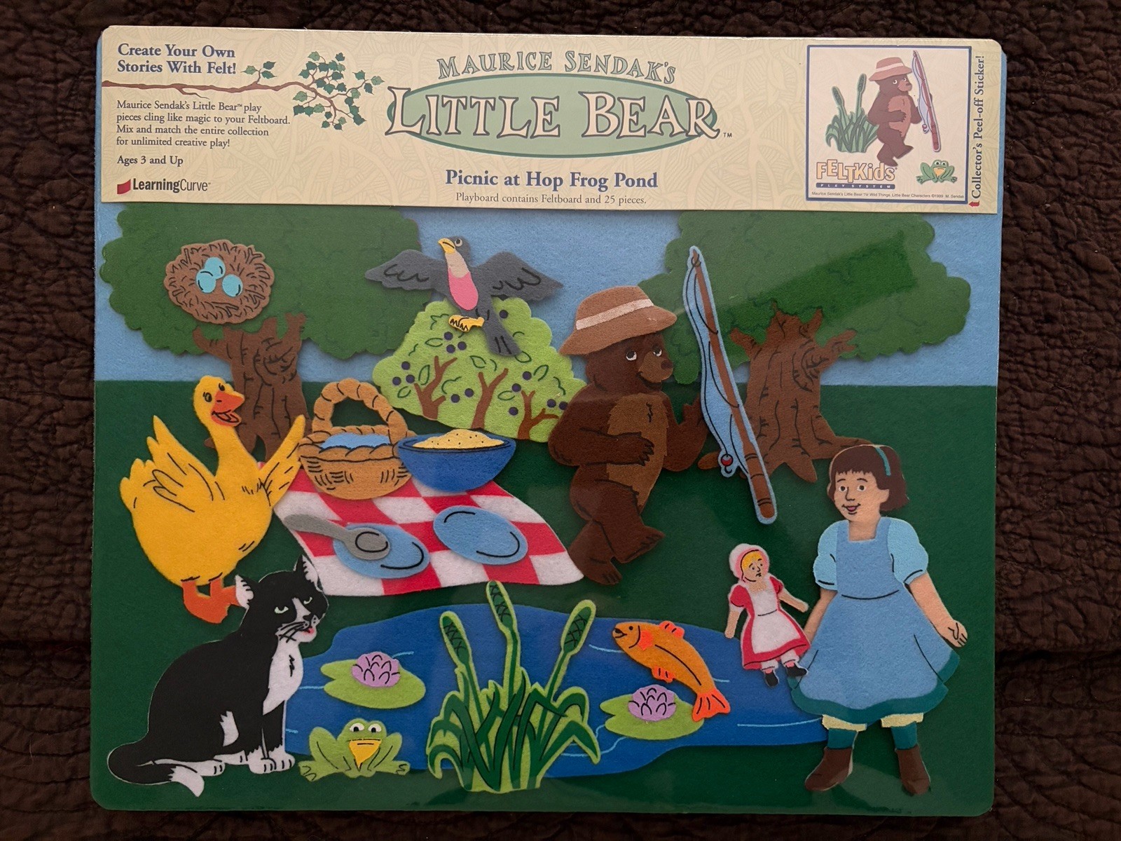 SEALED Vtg 1999 Little Bear Picnic at Hop Frog Pond Maurice Sendak Felt Set SEALED Vtg 1999 Little Bear Picnic at Hop Frog Pond Maurice Sendak Felt Set
