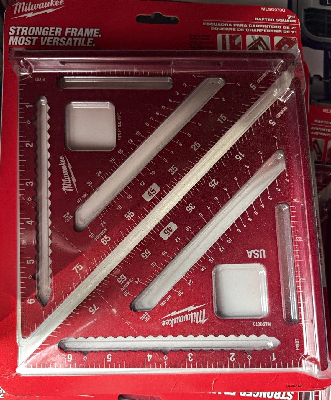 Milwaukee 7 in Aluminum Framing Square SAE Red w/ Scribe Notches 2 Pack Milwaukee 7 in Aluminum Framing Square SAE Red w/ Scribe Notches 2 Pack
