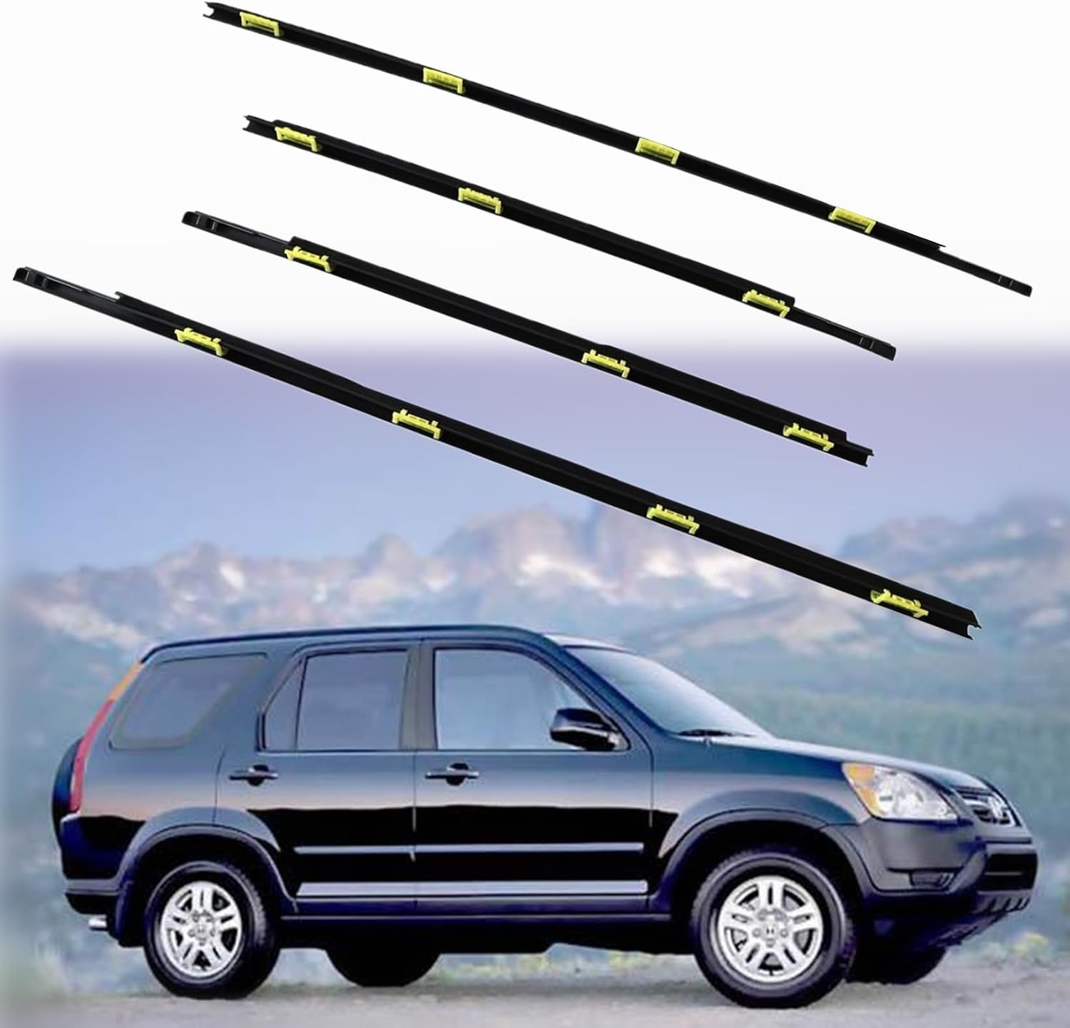 Juego 4 burletes exteriores para ventanillas de puerta para Honda CR-V 2002-2006