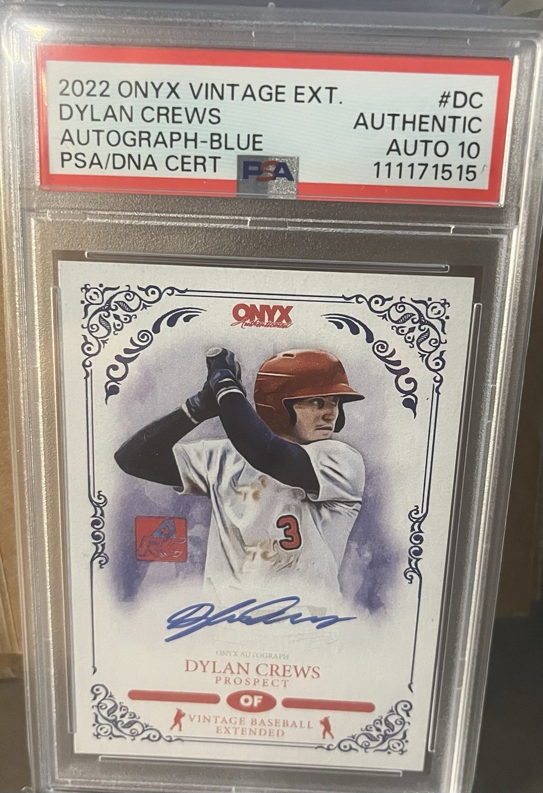 Dylan Crews Autograph 2022 Onyx Vintage Blue /400 PSA 10 Wash Nationals Dylan Crews Autograph 2022 Onyx Vintage Blue /400 PSA 10 Wash Nationals