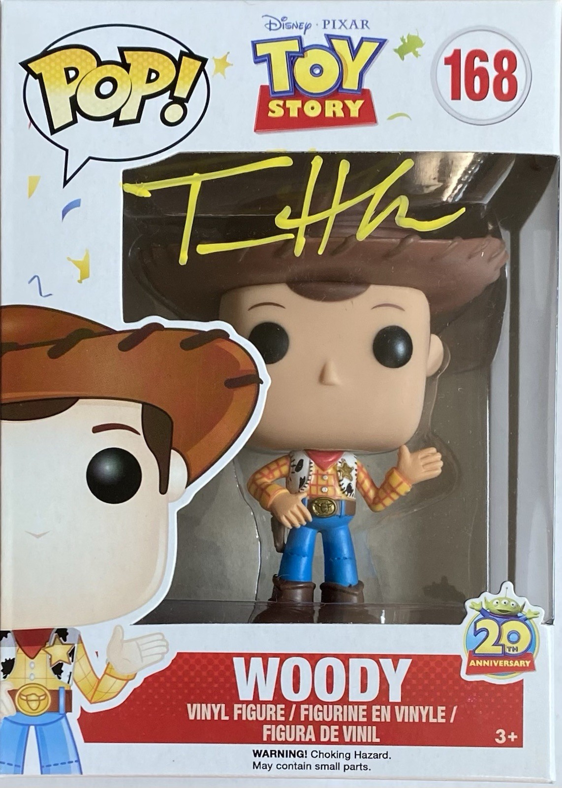 TOM HANKS AUTOGRAPHED SIGNED TOY STORY WOODY FUNKO POP #168 TOM HANKS AUTOGRAPHED SIGNED TOY STORY WOODY FUNKO POP #168