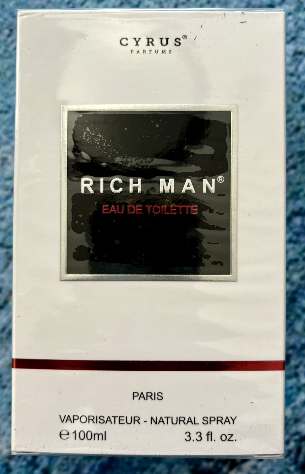 RICH MAN BlUE BY CYRUS PARFUMS  3.3OZ EAU DE TOILETTE SPRAY FOR MEN SEALED