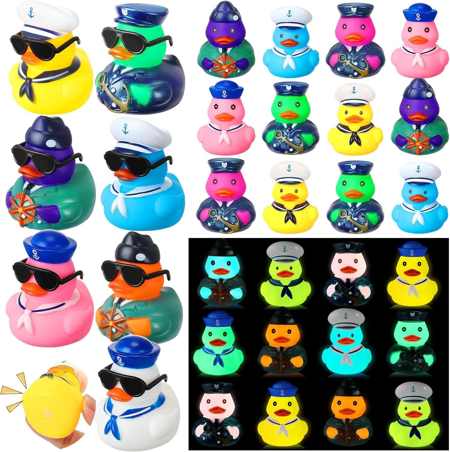 48 Pcs Cruise Ducks Sailor Glow In The Dark Rubber Ducks 48 Pcs Cruise Ducks Sailor Glow In The Dark Rubber Ducks