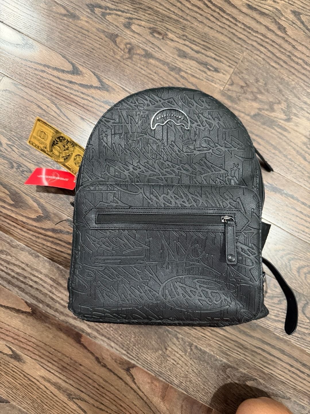 Sprayground Black Debossed Graffiti Backpack(Limited Edition)