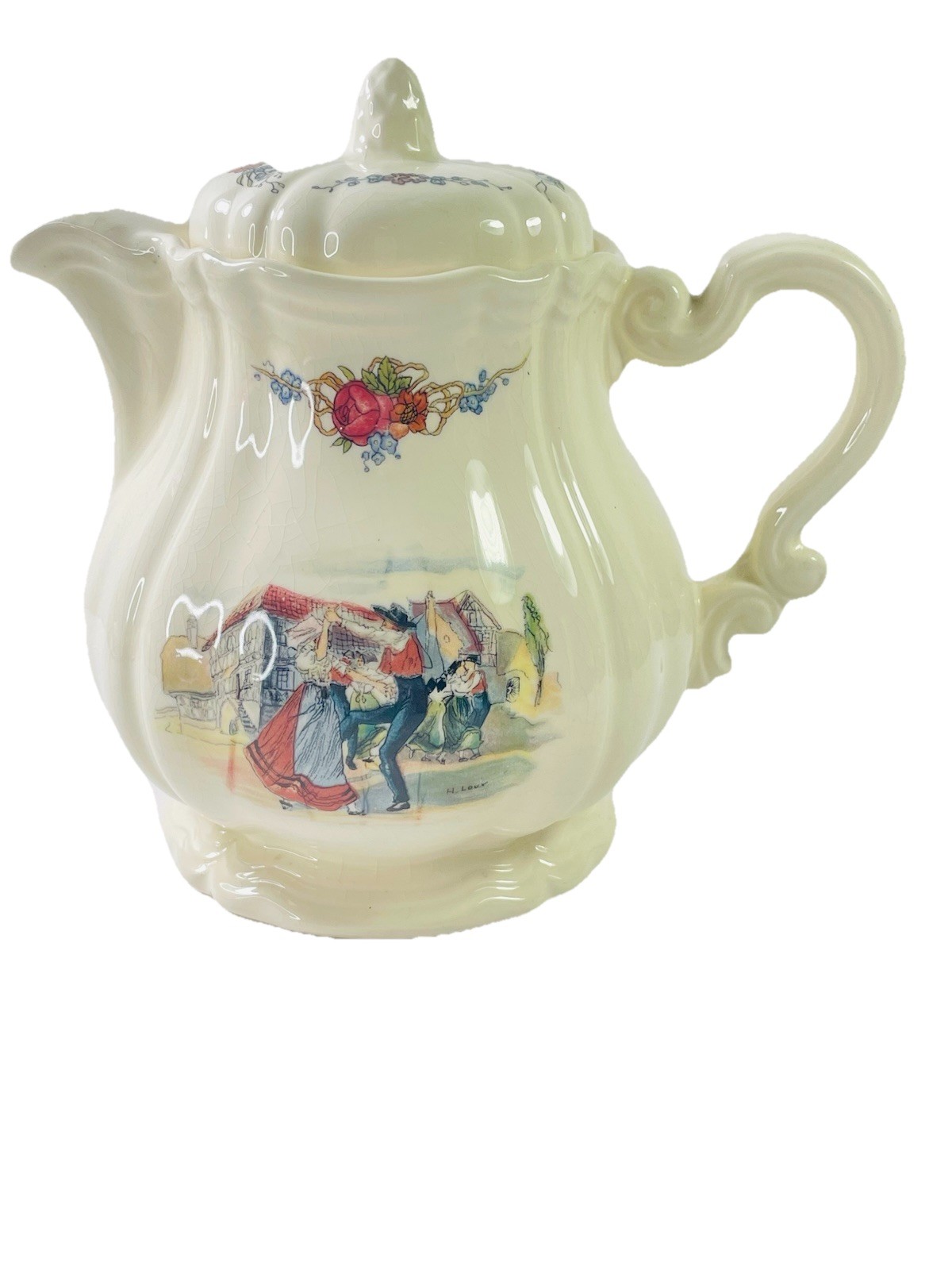 VTG Sarreguemines Obernai 16 oz Teapot w/Lid Faienceries 8-1/4 VTG Sarreguemines Obernai 16 oz Teapot w/Lid Faienceries 8-1/4