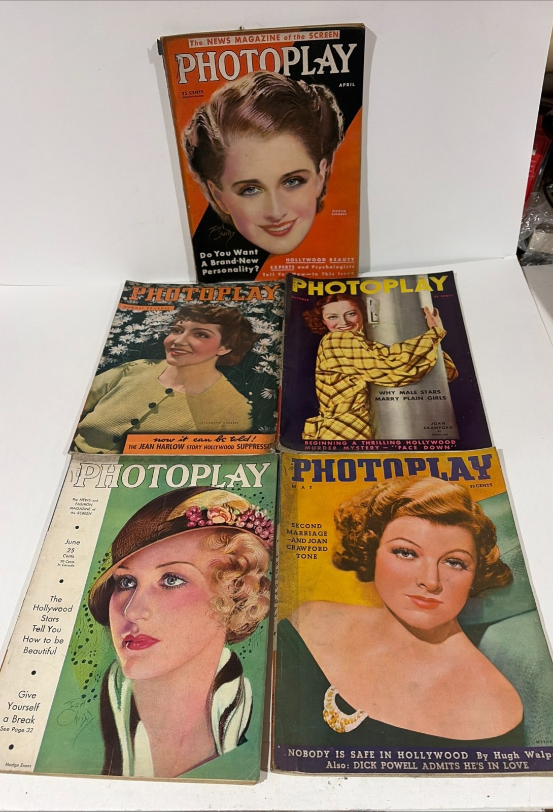 Vintage Photoplay Magazine Lot of 5 1932-1936 Joan Crawford, Jean Harlow Vintage Photoplay Magazine Lot of 5 1932-1936 Joan Crawford, Jean Harlow