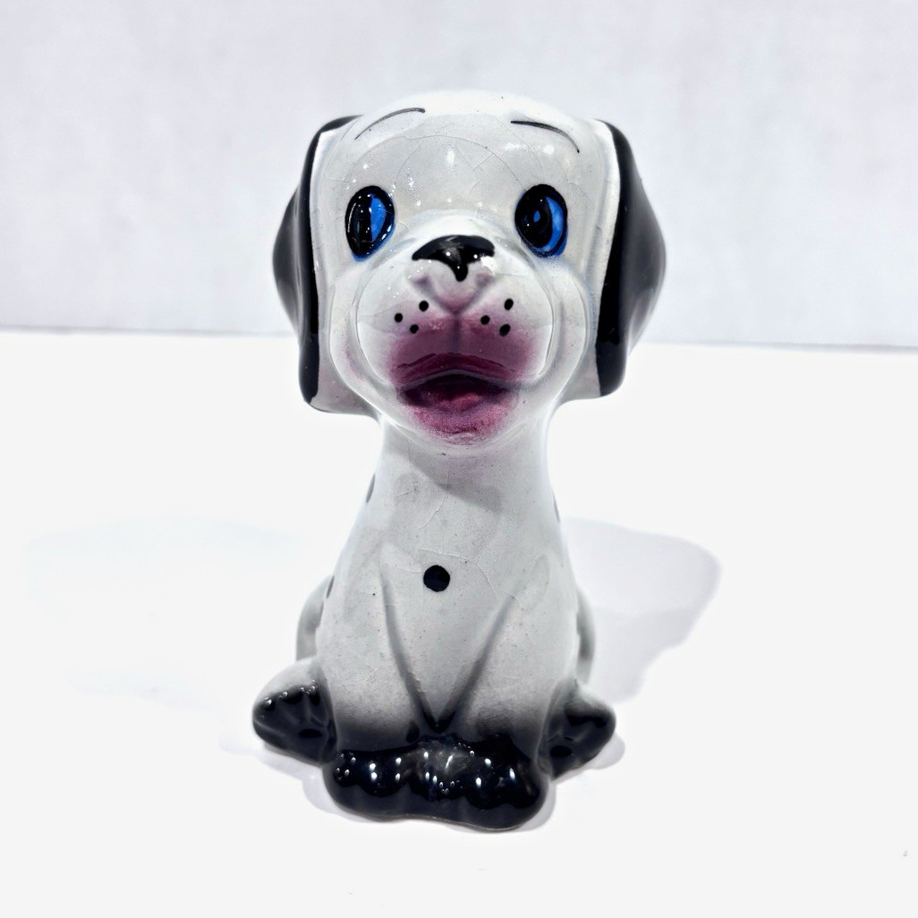 Vintage Mid Century Kitschy Ceramic Dalmatian Puppy Dog Figurine Big Eyed Japan Vintage Mid Century Kitschy Ceramic Dalmatian Puppy Dog Figurine Big Eyed Japan