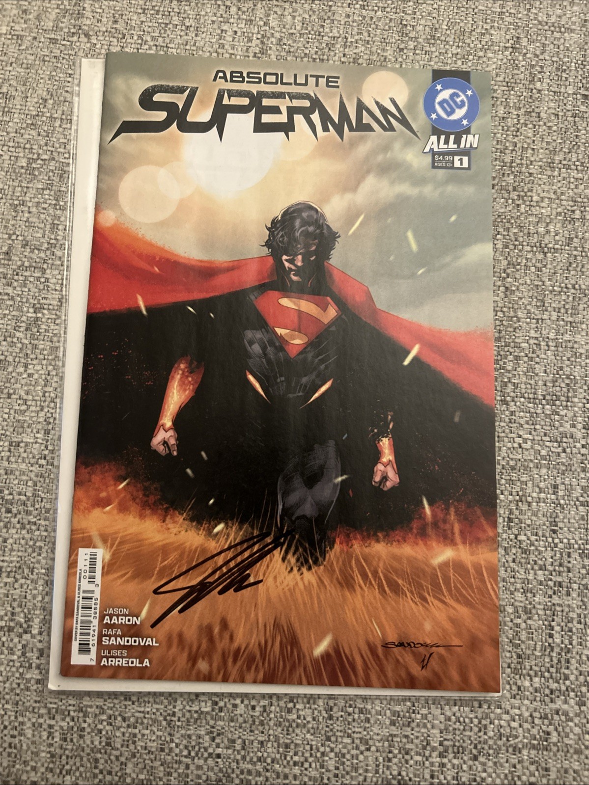 Absolute Superman #1 Comic Book Signed by Writer Jason Aaron DC Comics 2024 Absolute Superman #1 Comic Book Signed by Writer Jason Aaron DC Comics 2024