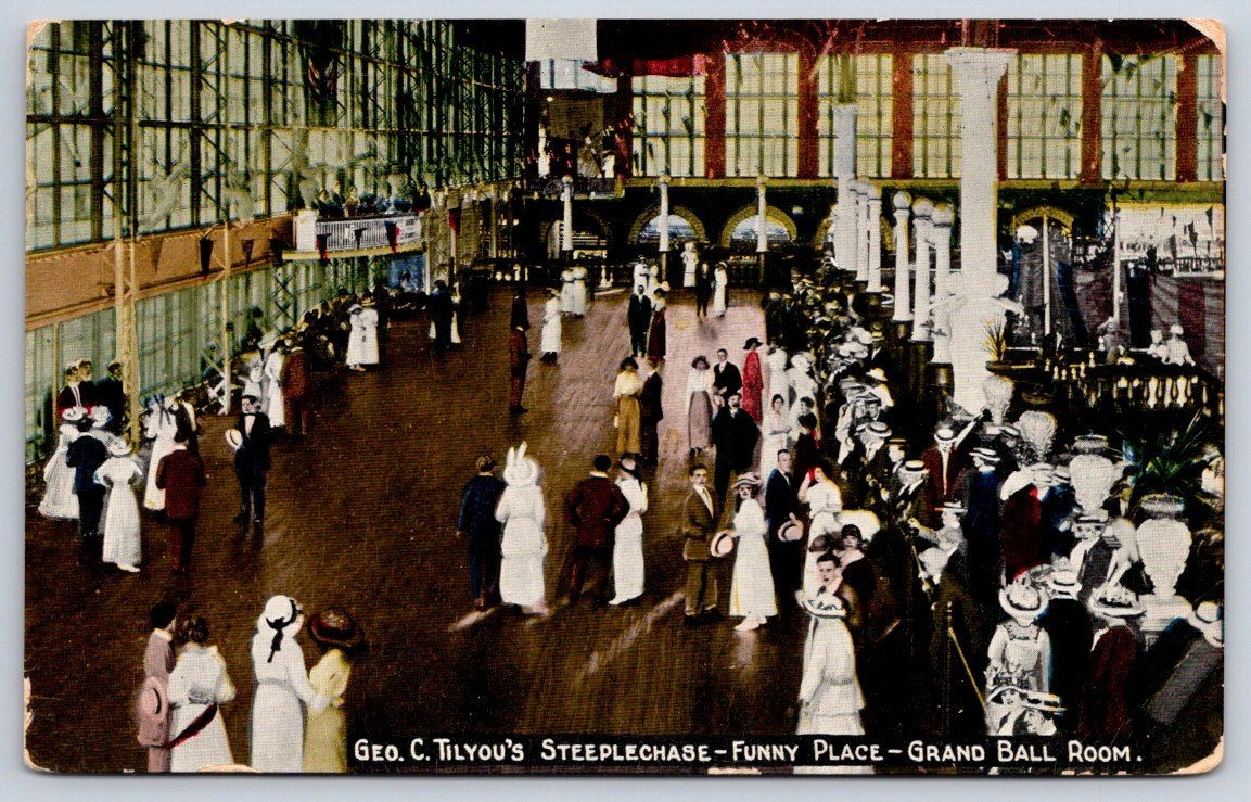 Antique BROOKLYN Postcard Coney Island Steeplechase Park 1915