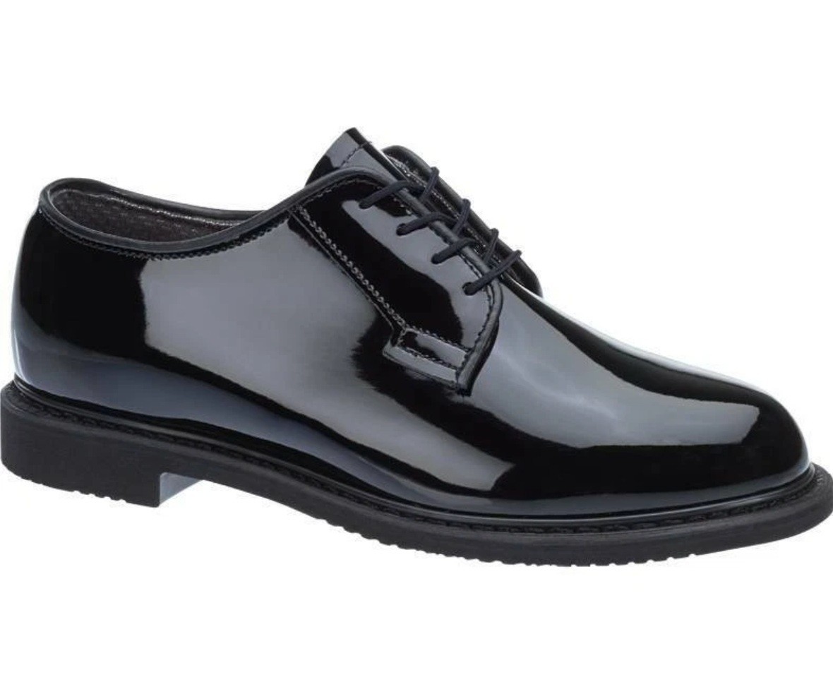 Bates Men\'s Lites High Gloss Oxford Black Uniform Shoes E00942, Size 7 D - New
