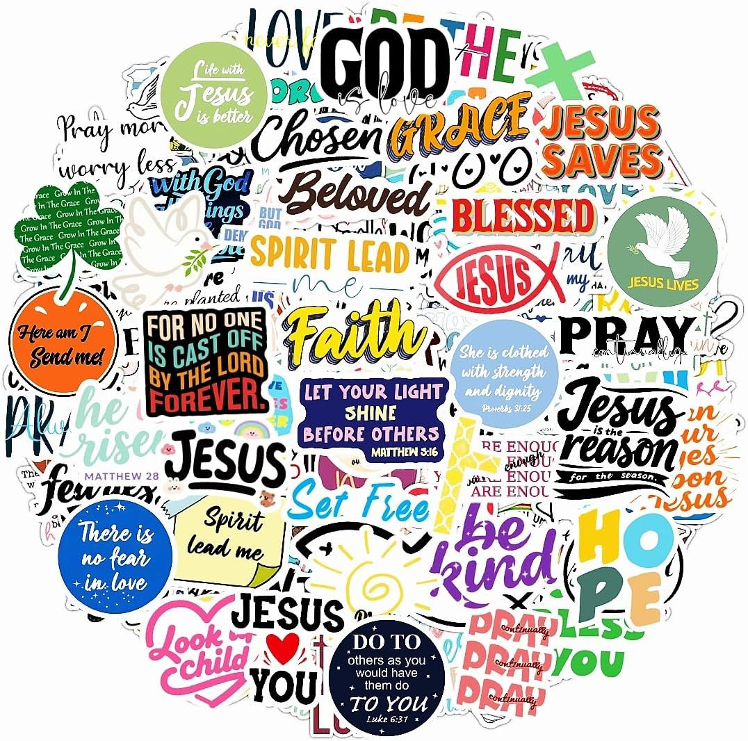 300PCS Inspirational Christian Jesus Bible Verse Stickers, Christian Gifts | 300PCS Inspirational Christian Jesus Bible Verse Stickers, Christian Gifts |