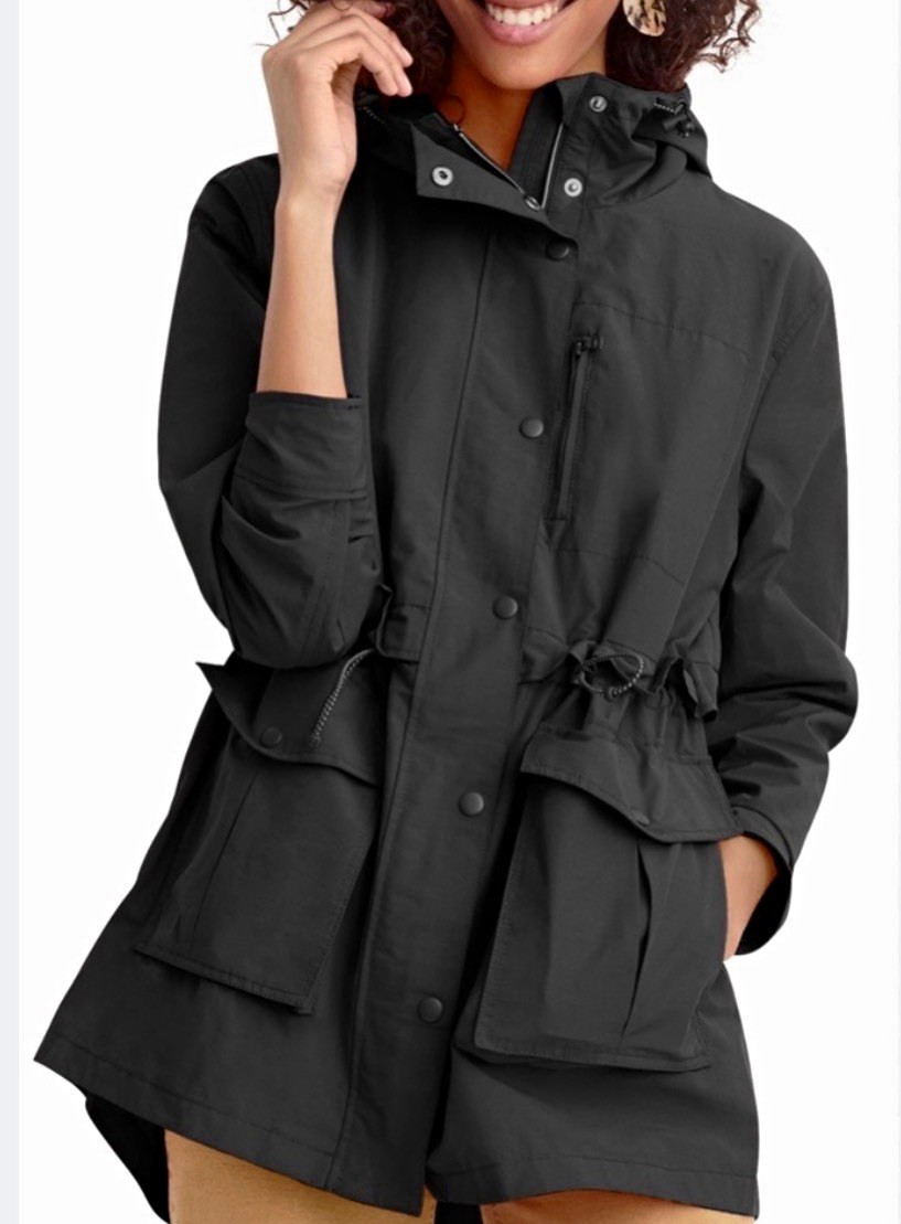 NWT J.Crew Black Hooded Windbreaker Jacket Drawstring Pockets | Size: L NWT J.Crew Black Hooded Windbreaker Jacket Drawstring Pockets | Size: L