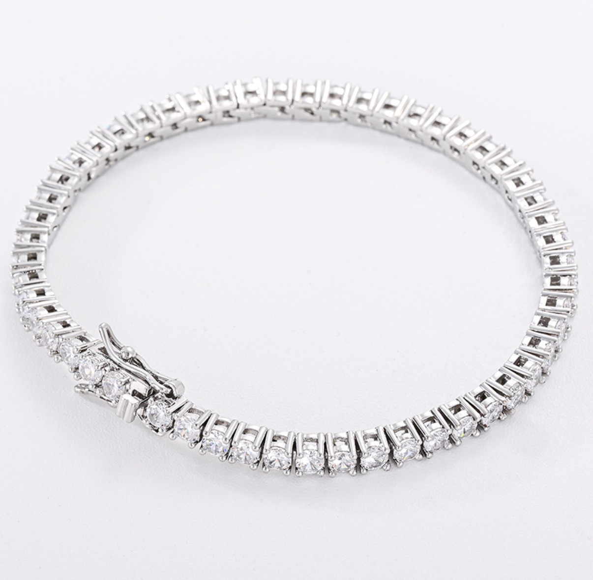 3mm Tennis Bracelet 7Inch 925 Silver  MOISSANITE of 5.4 ctw Passes Tester