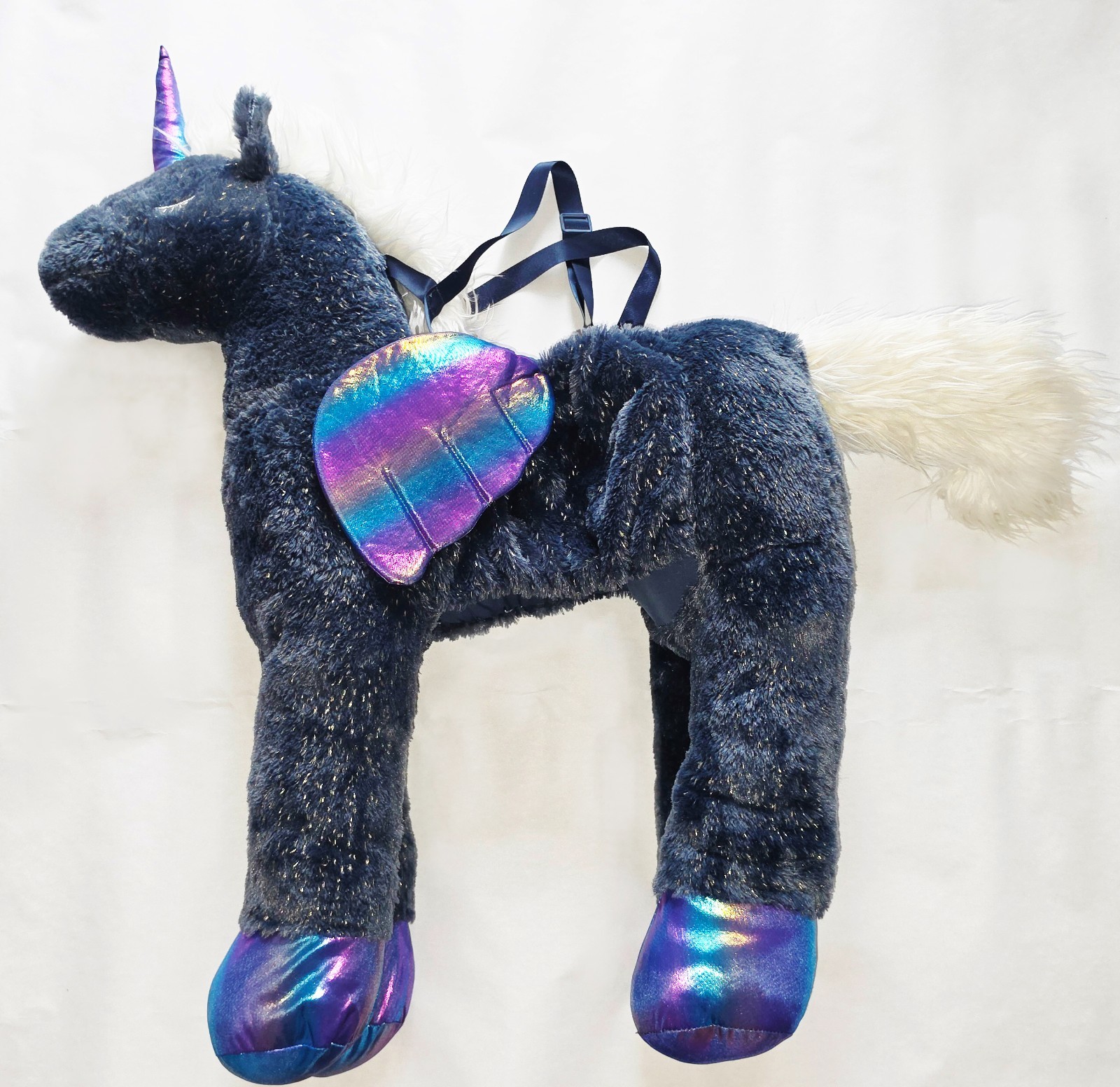 Justice Halloween Costume Purple Unicorn Plush Large Kids 3Ft Tall Rainbow Wings