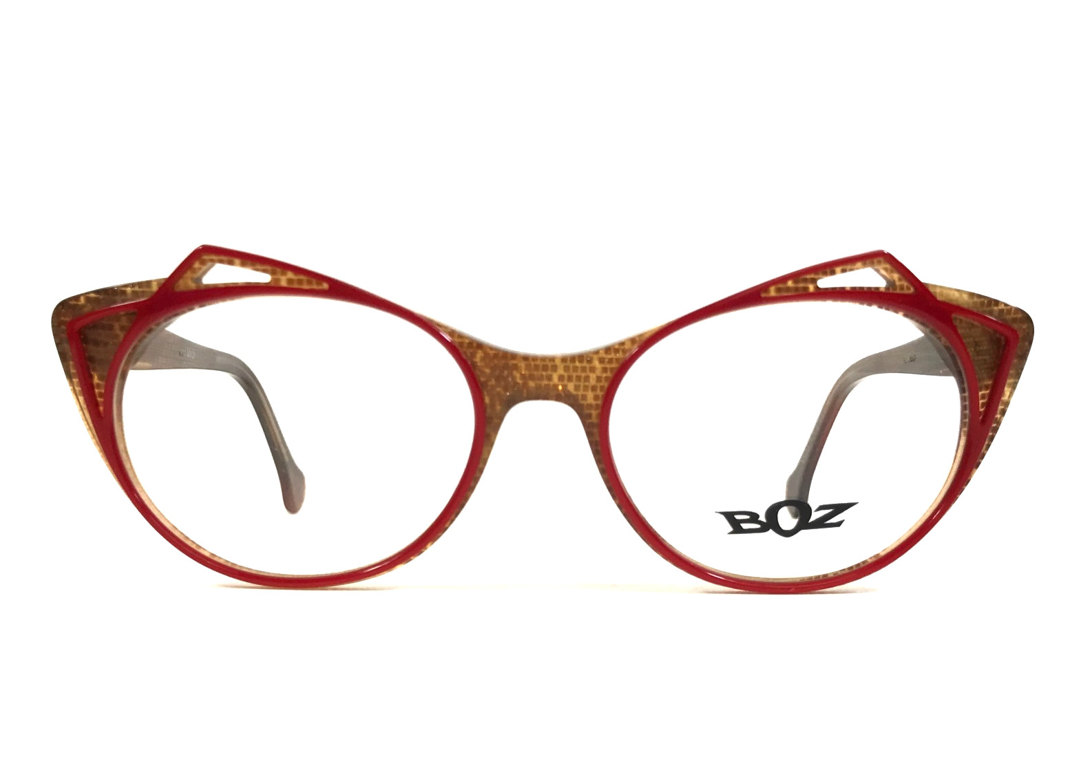 BOZ Eyeglasses Frames DRING 3095 Rouge Bronze Paillette Red Brown 52-17.5-140