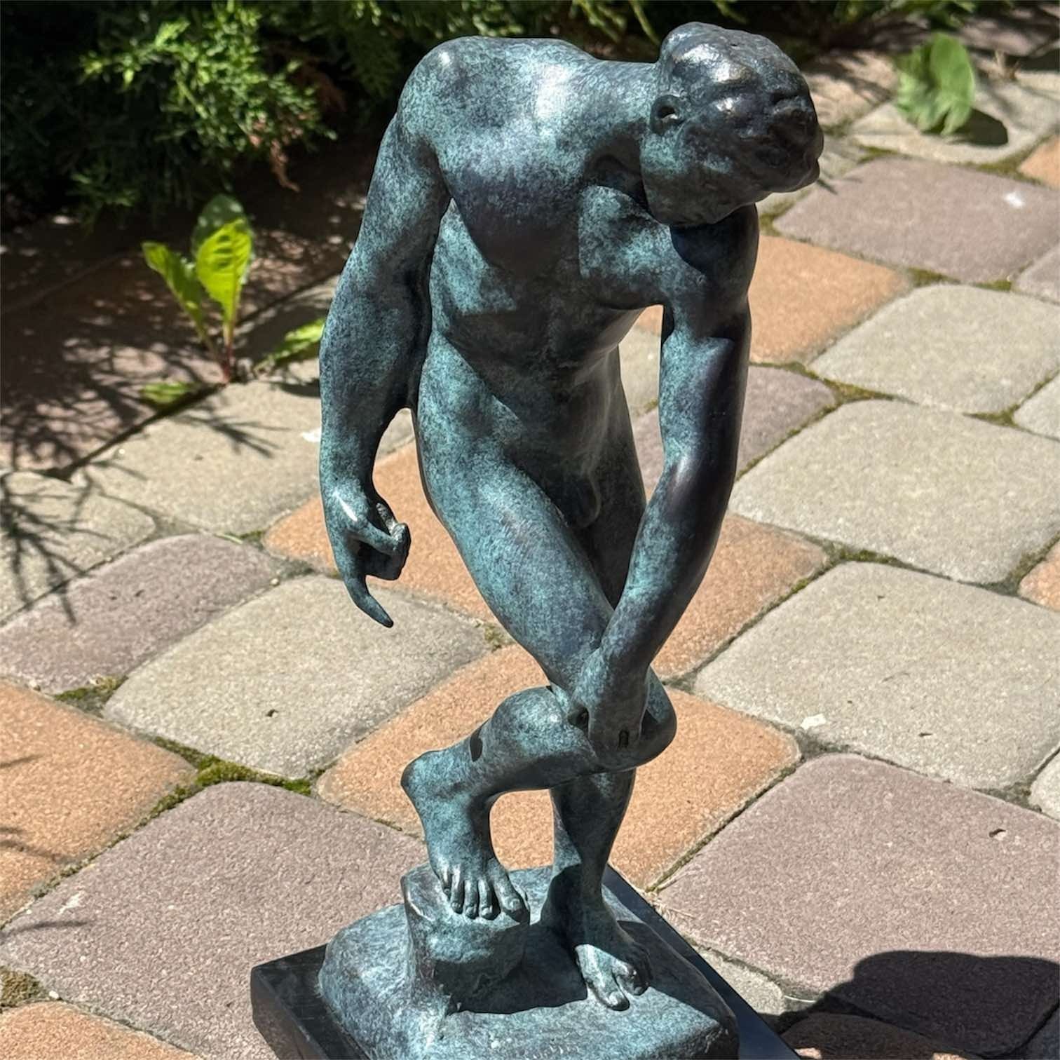 Adam Auguste Rodin Patinated Bronze Sculpture Marble Man Decor Art Rare Vintage.