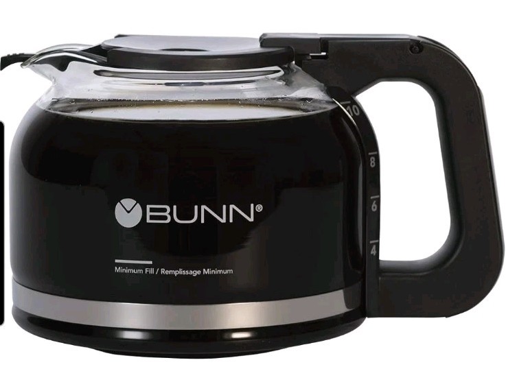 Bunn Coffee Replacement Glass Carafe 10 Cup Black Drip-Free Lid. NEW IN BOX Bunn Coffee Replacement Glass Carafe 10 Cup Black Drip-Free Lid. NEW IN BOX