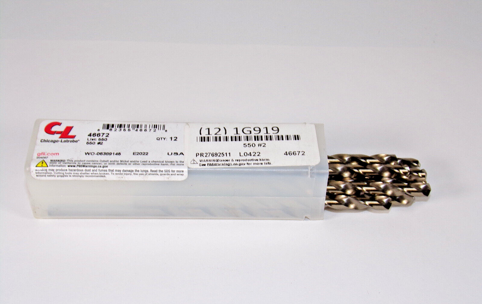 NEW Chicago-Latrobe 46672 #2 Jobber Drill Bits (Set of 12) NEW Chicago-Latrobe 46672 #2 Jobber Drill Bits (Set of 12)