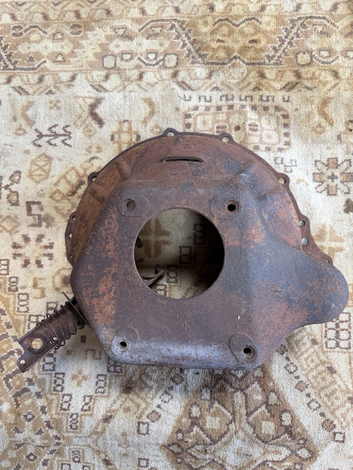 Vintage 1949-1953 Ford Flathead V8 Stamped Bellhousing w/ Clutch Fork Arm Vintage 1949-1953 Ford Flathead V8 Stamped Bellhousing w/ Clutch Fork Arm