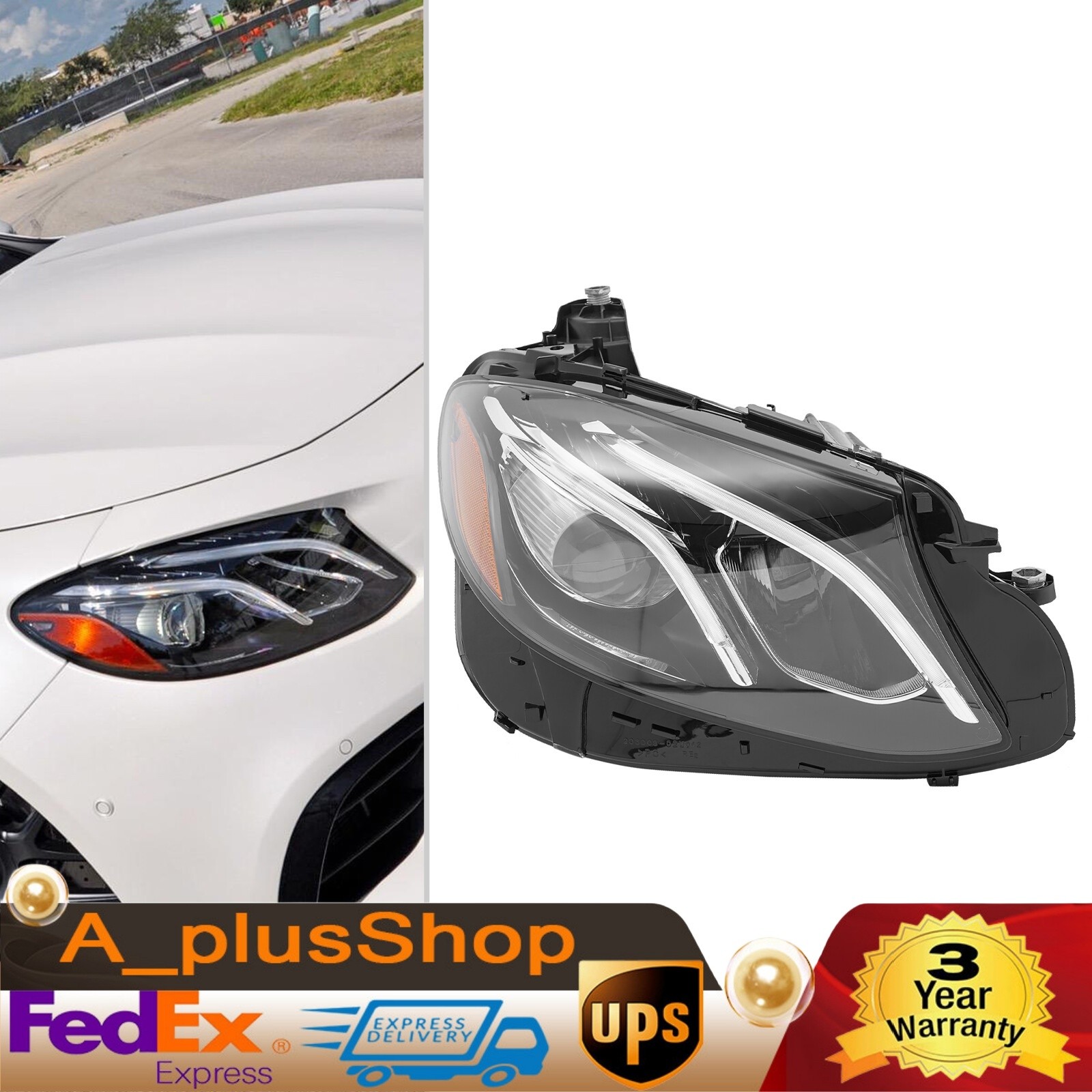 For 2017-2020 Mercedes-Benz E-Class E300 W213 LED Headlight Right Passenger Side