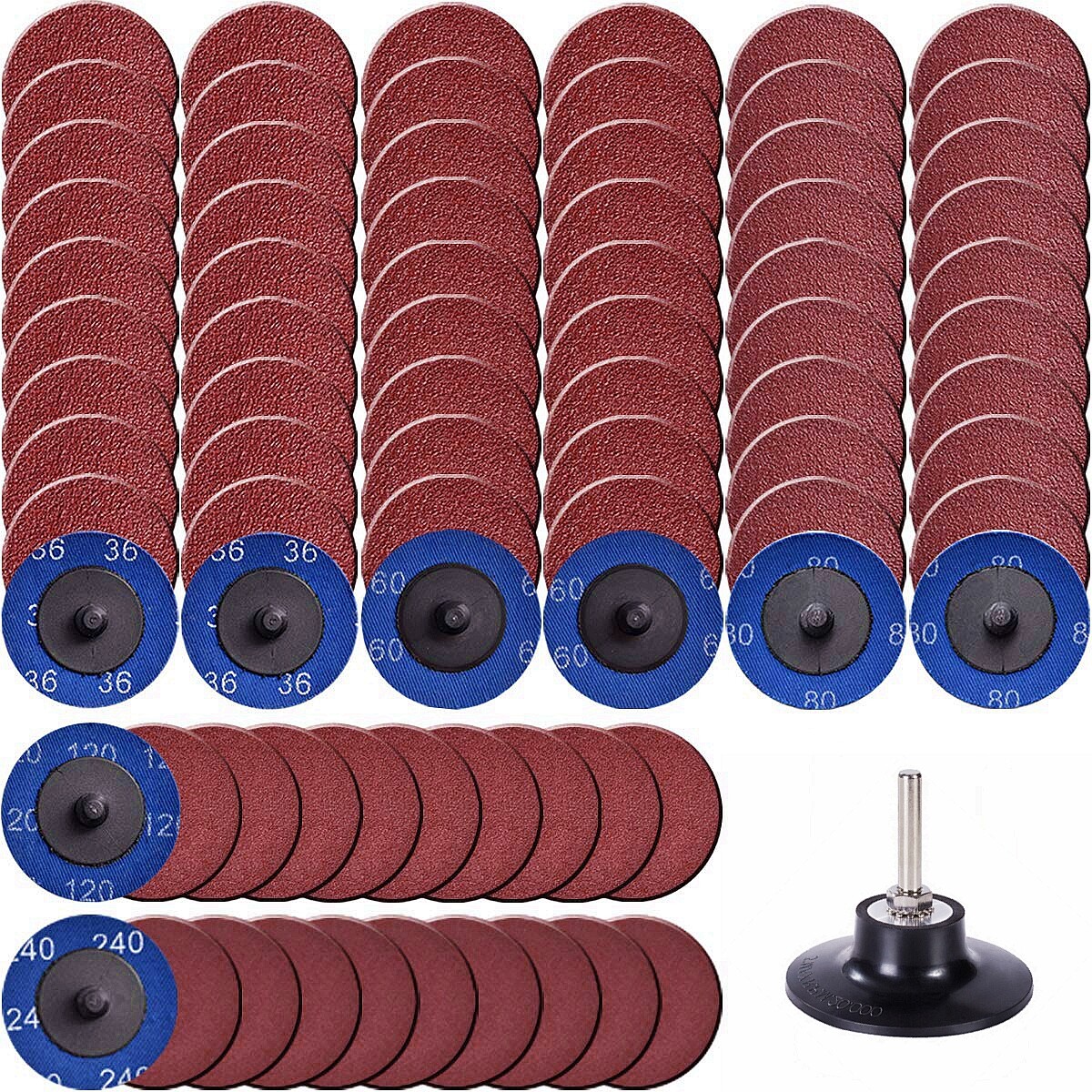 51x 2 inch Die Grinder Quick Change Sanding Disc R-Type 36 60 80 120 240 Grit