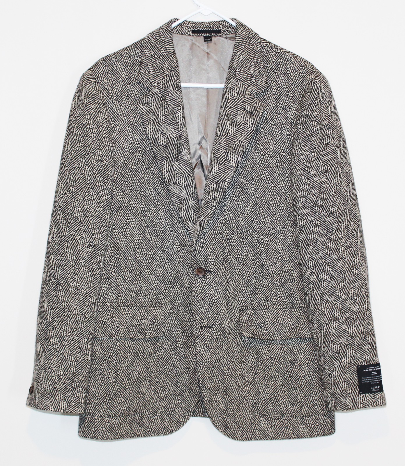 J. Crew NWT $498 Kenmare Magee Alpaca Wool Blend Broken Shatter Tweed Jacket 40R