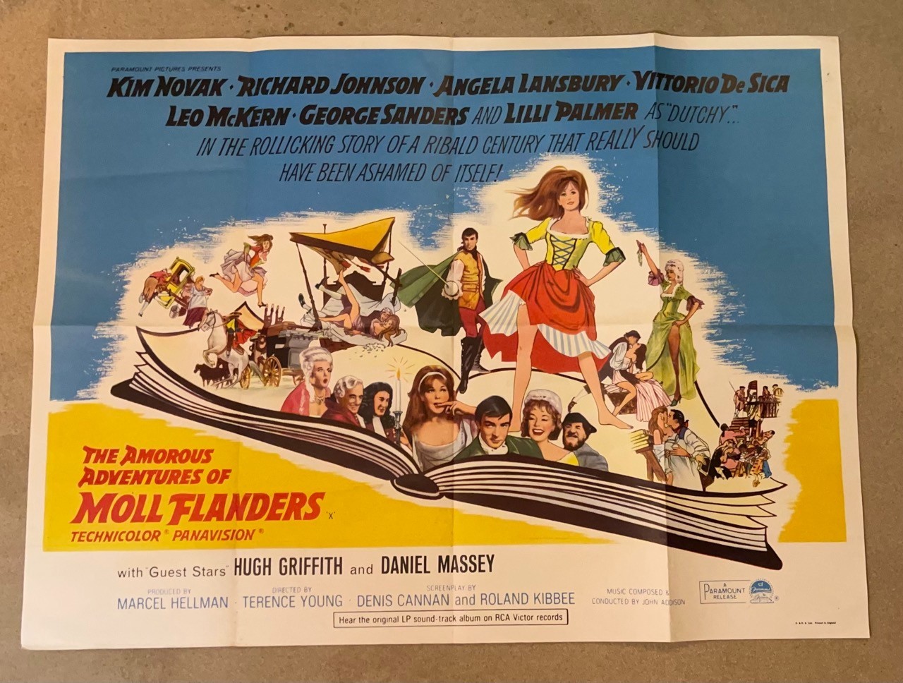 MOLL FLANDERS Vintage UK Quad Kim Novak Angela Lansbury Richard Johnson  