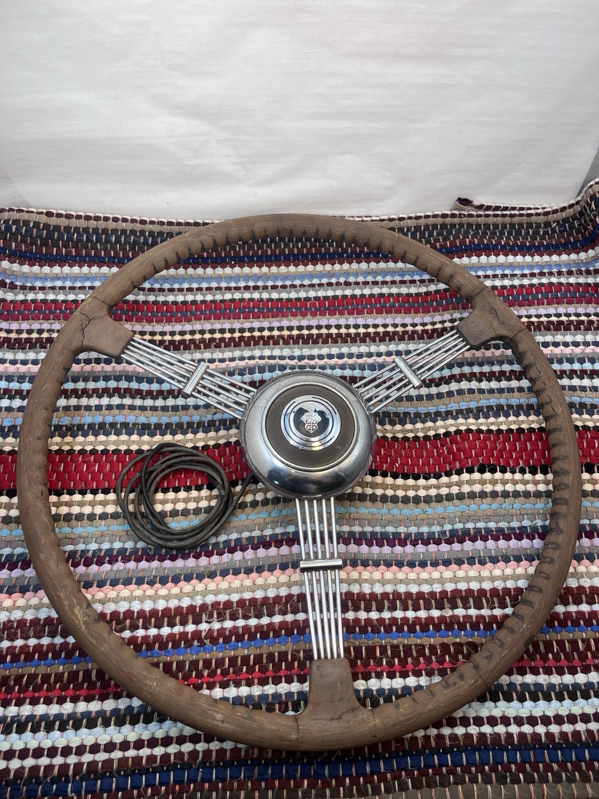 1938 1939 Packard OEM Banjo Steering Wheel Horn Button Three Spoke Complete
