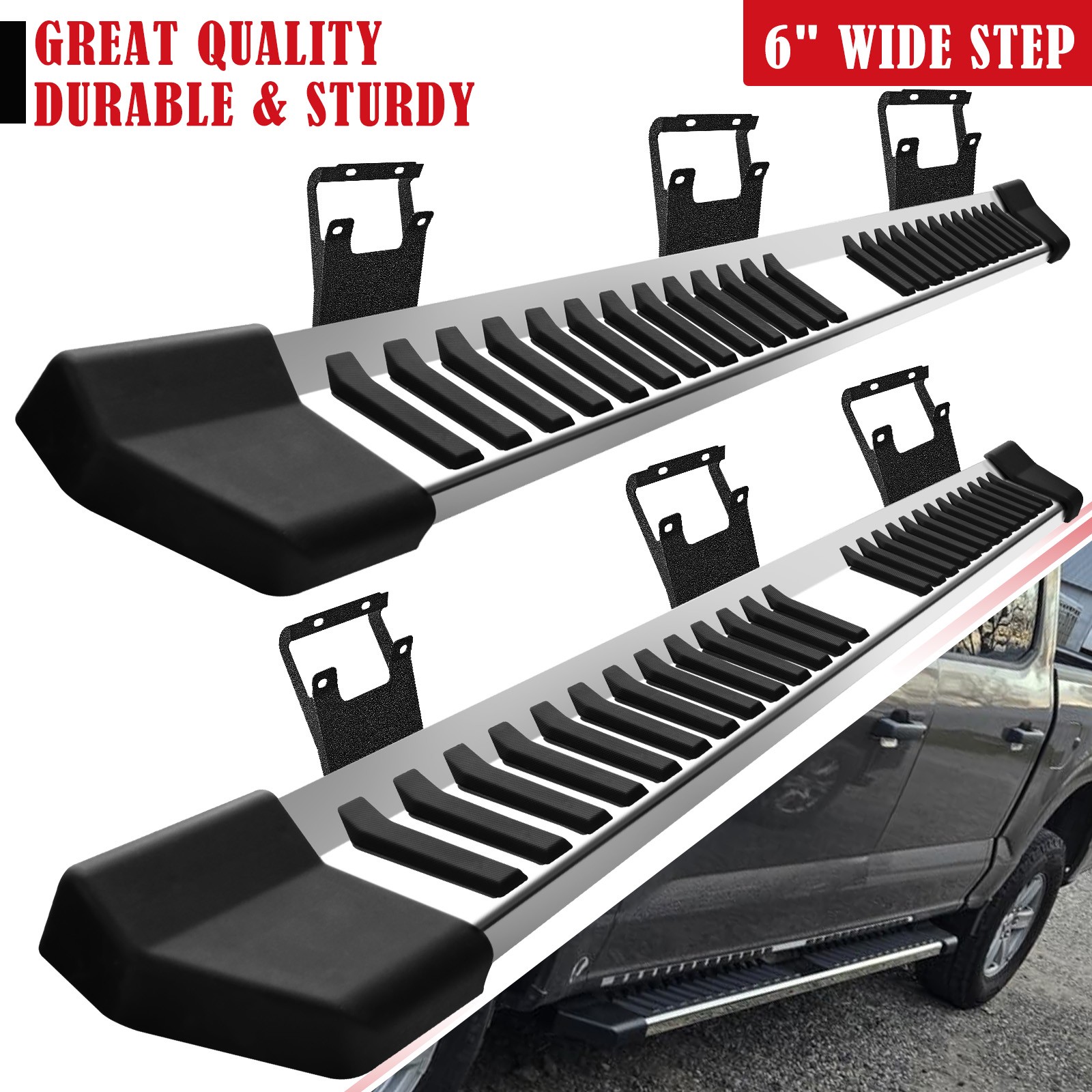 Side Protective Steps FOR 17-26 Ford F250 F350 Superduty Crew Cab Running Boards