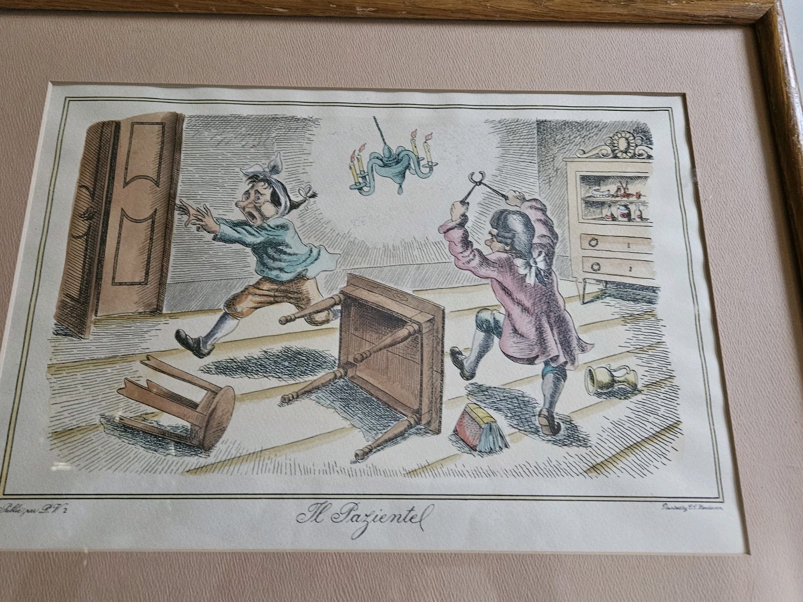 Antique C.C. Henderson Italian Hand Painted Lithograph Dental Patient PAZIENTE Antique C.C. Henderson Italian Hand Painted Lithograph Dental Patient PAZIENTE