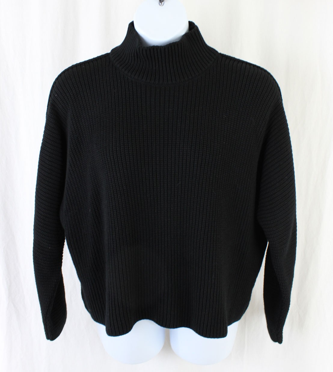 Frank & Eileen NWOT Women\'s Black 100% Cotton Montecito Turtleneck Sweater XL