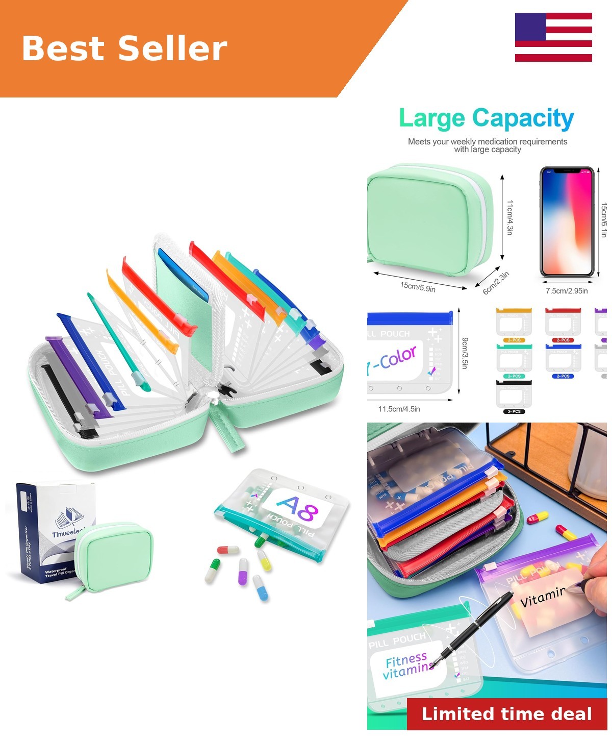 A8 Waterproof Pill Organizer Set A8 Waterproof Pill Organizer Set
